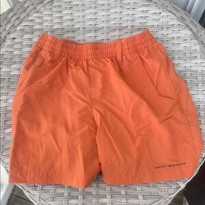 Vibrant Orange Kids Swim Trunks